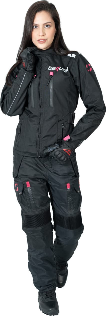 Chaqueta Black Pro Dama - Chaqueta de Protección de Moto para Damas Impermeable Sequoia Speed vista lateral equipamiento moto
