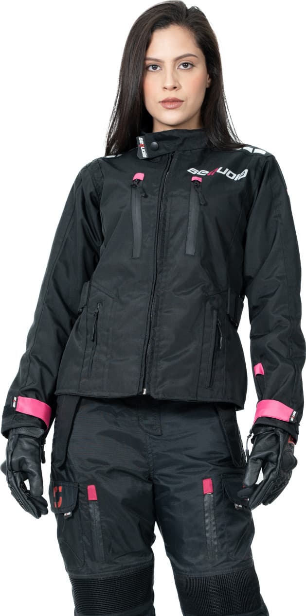 Chaqueta Black Pro Dama - Chaqueta de Protección de Moto para Damas Impermeable Sequoia Speed detalle protecciones - Certi...