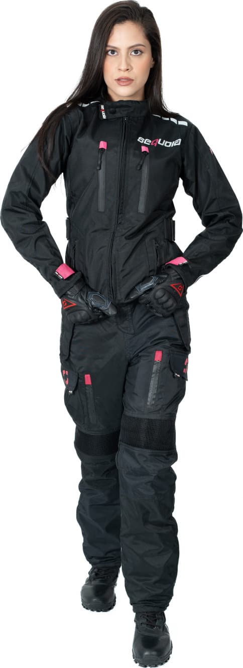 Chaqueta Black Pro Dama - Chaqueta de Protección de Moto para Damas Impermeable Sequoia Speed sistema de ventilacion moto
