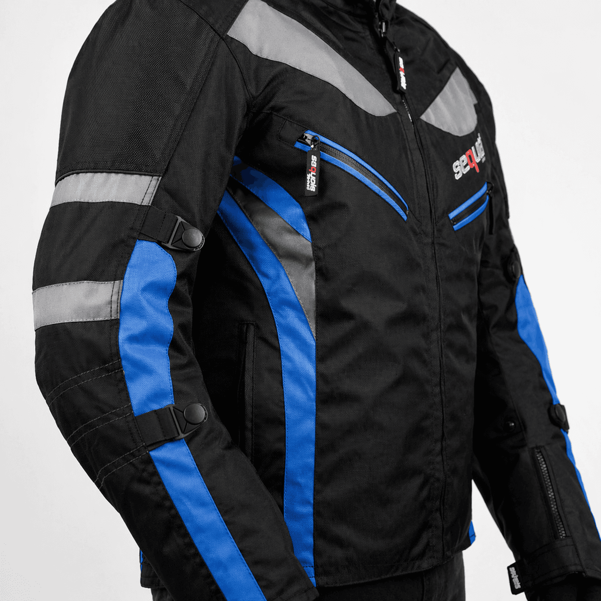 Chaqueta Carrera Blue - Chaqueta de Protección de Moto, Impermeable Sequoia Speed