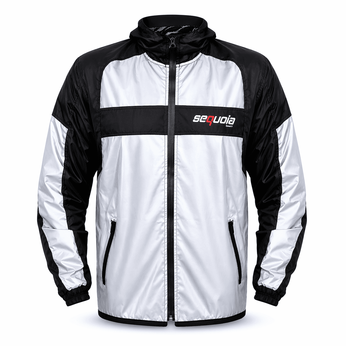 Chaqueta Reflectiva Gris Plata de Moto tipo Cortaviento con Protecciones Motociclista para Mujer y Caballeros