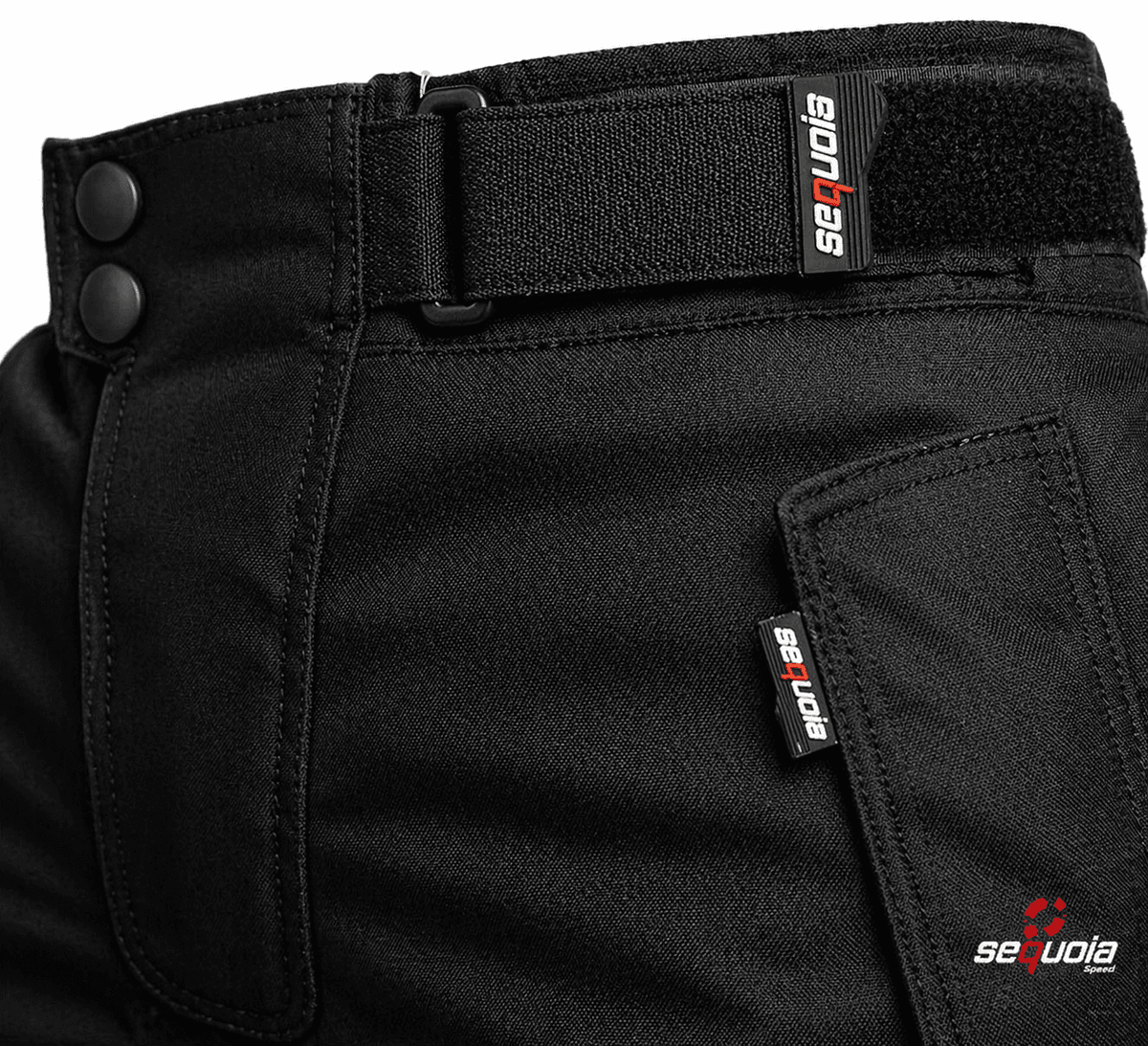 Pantalón GAS BLACK - Impermeable, Protecciones Certificadas Removibles, Material de Protección