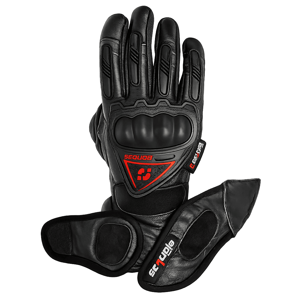 Guantes Caña Larga de Cuero Predator para Moto de Protección