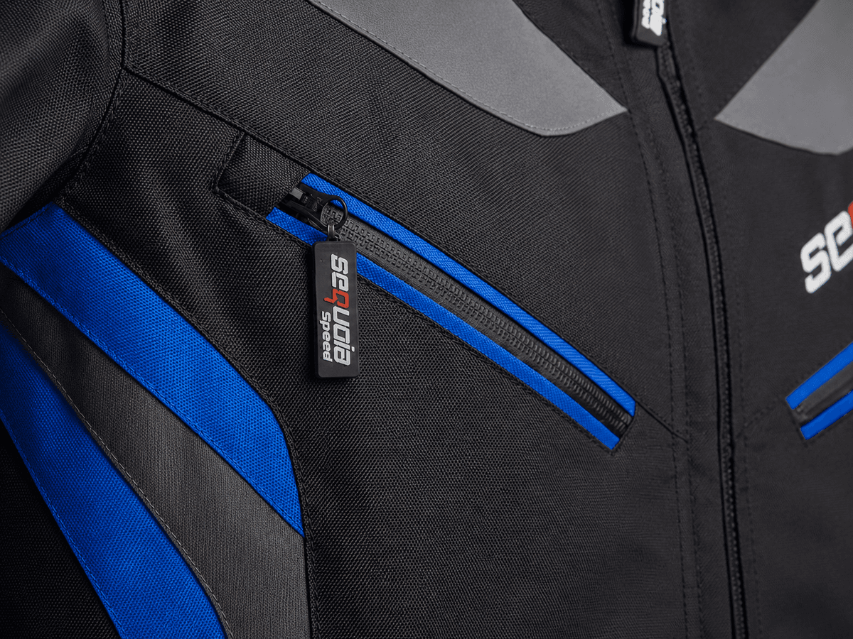 Chaqueta Carrera Blue - Chaqueta de Protección de Moto, Impermeable Sequoia Speed