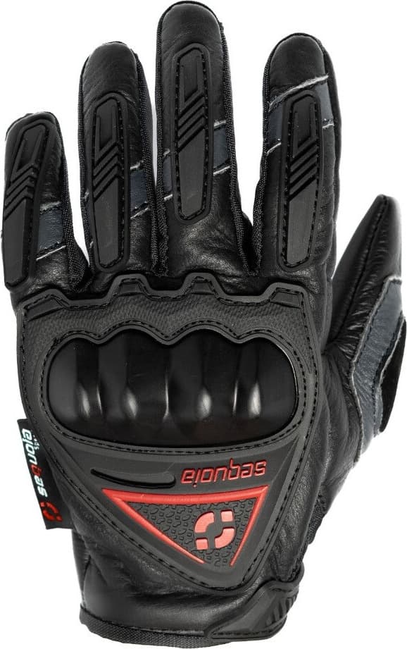 Guantes de cuero Raptor cana corta proteccion palma nudillos para moto